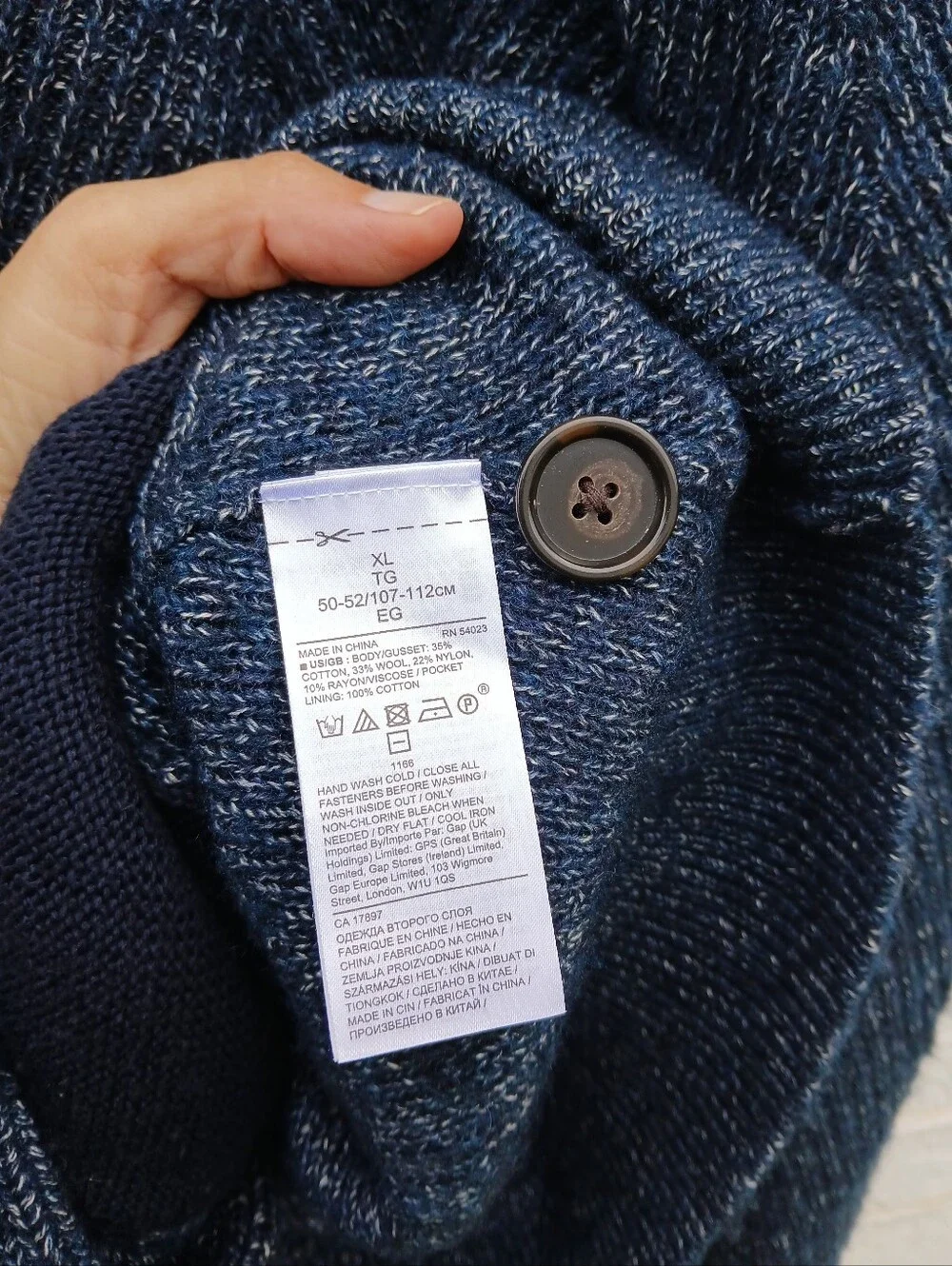 Banana Republic Wool Blend Shawl Collar Cardigan Blue